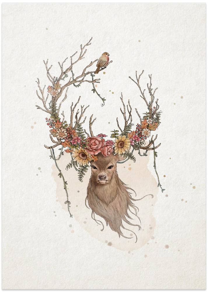 Deer In the Autumn - Art Print by Xuan Thai
