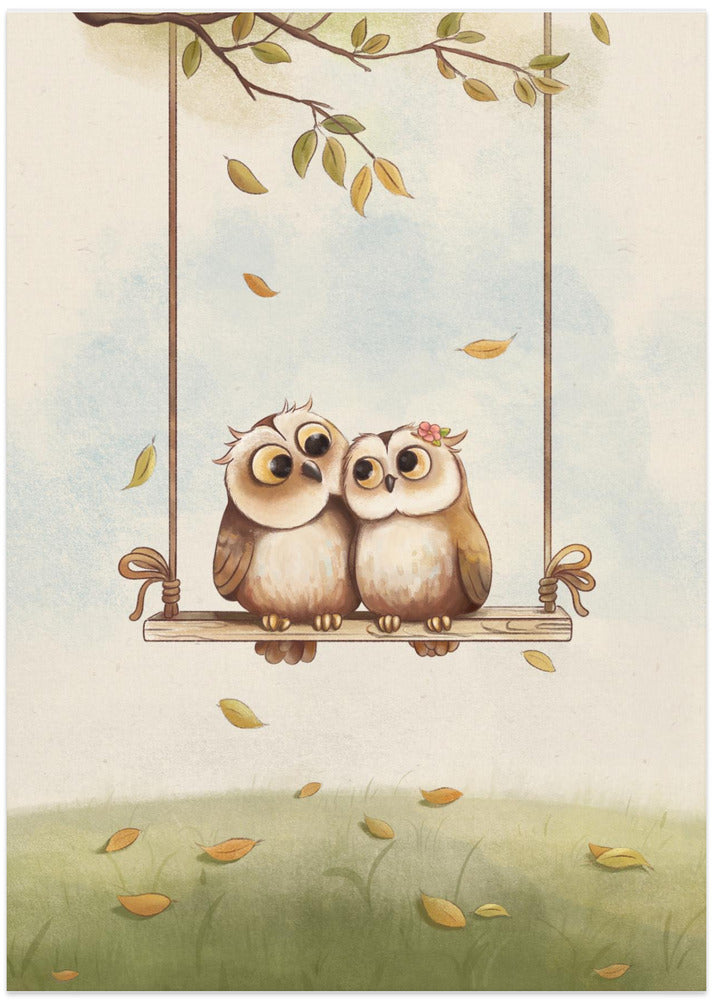 Owls In Love - Art Print by Xuan Thai
