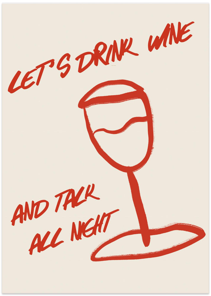 Wine & Words Unwind - Art Print by Treechild