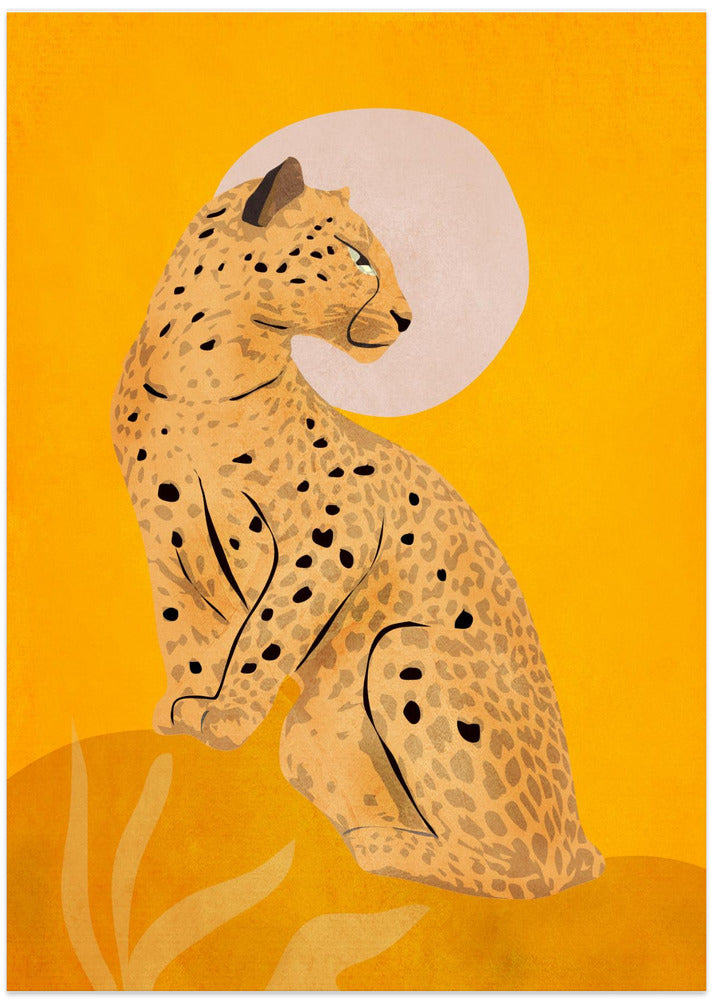 Golden Graceful Cheetah - Art Print by ThingDesign