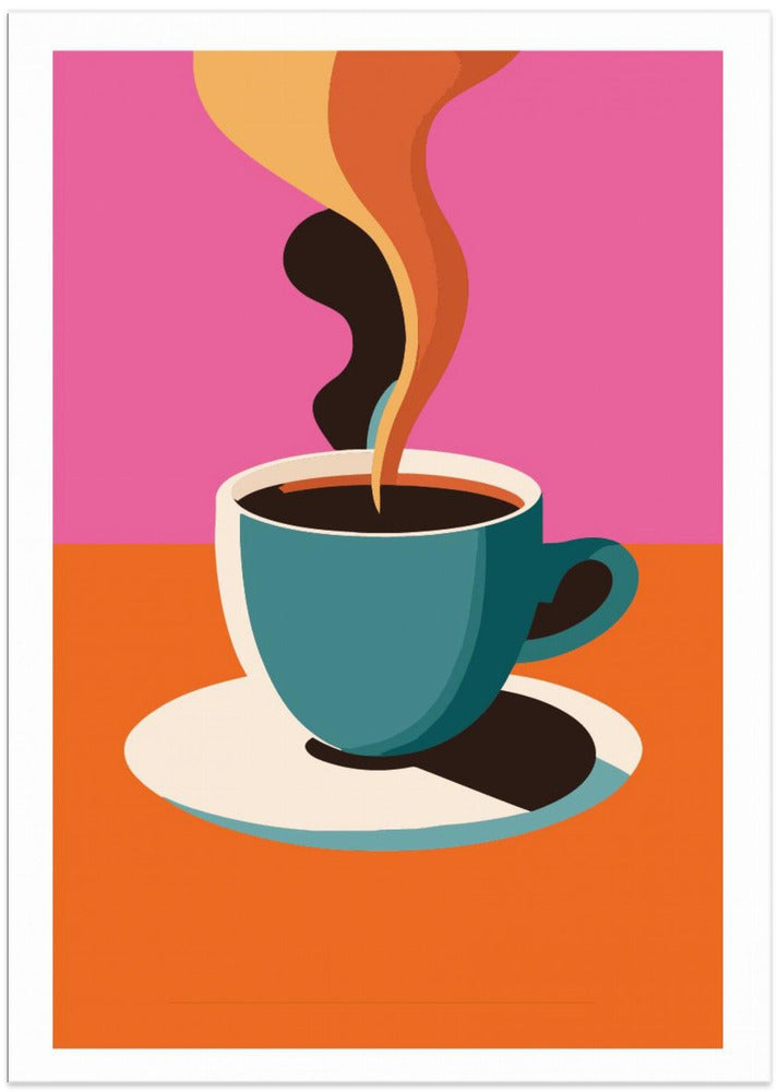 Coffee Steam Pink - Art Print by WallChart Art Studio