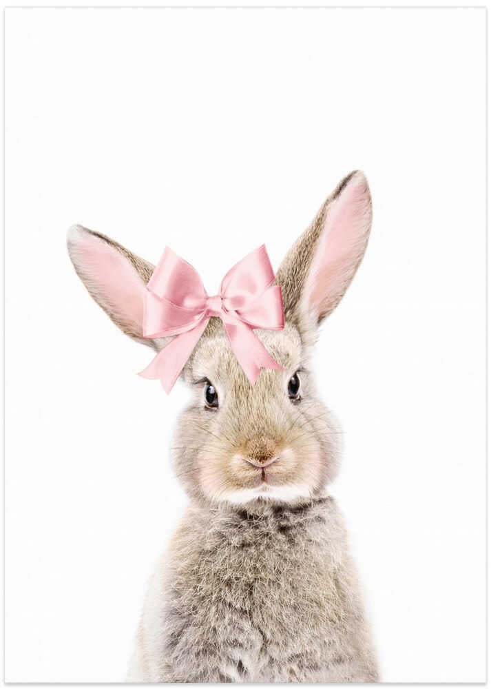 Bunny With a Bow - Art Print by Kathrin Pienaar