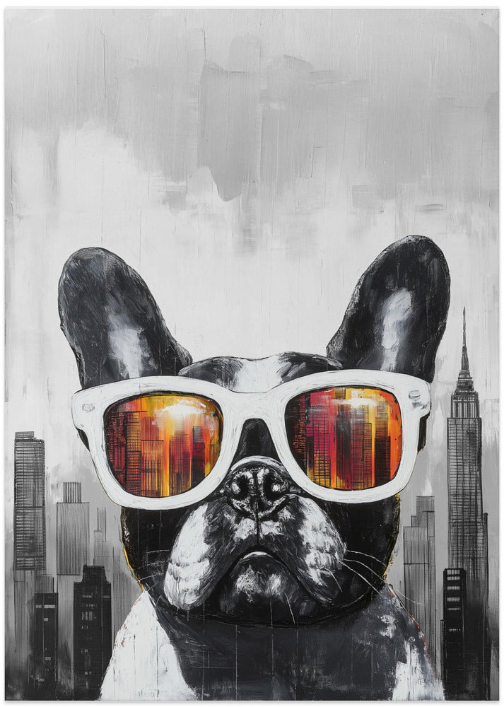 Bulldog - Too cool for School - Art Print by Pictufy Studio