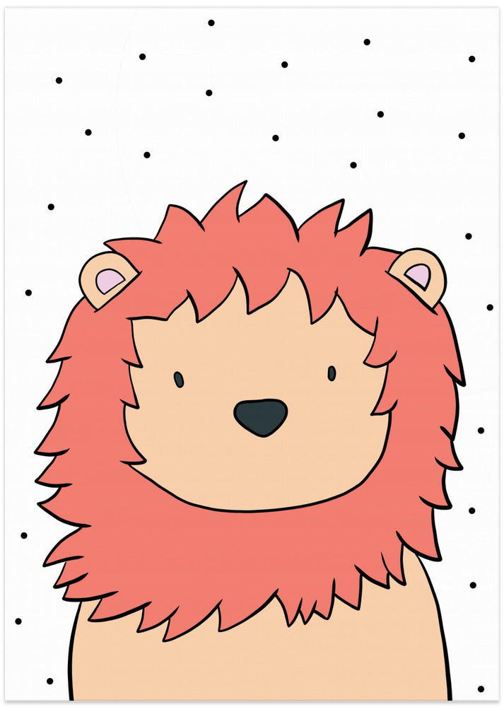 Lion and Dots - Art Print by Bainai