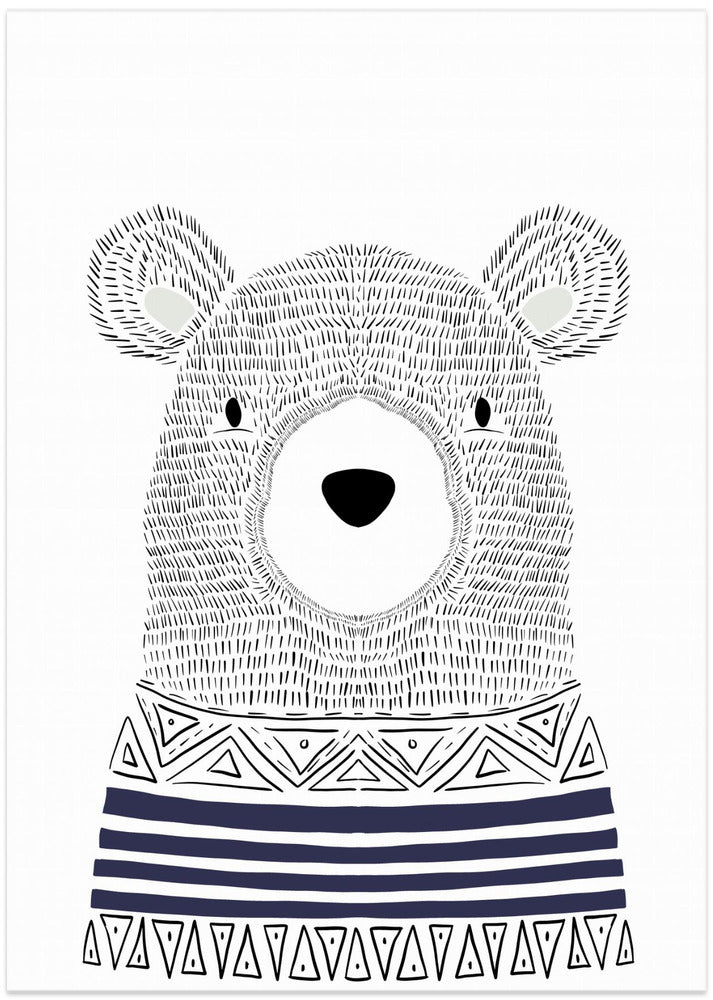 Little Scandinavian Bear - Art Print by Bainai