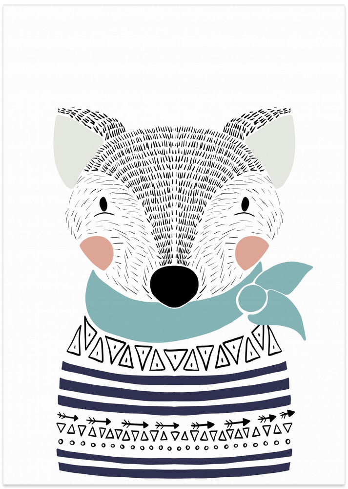Little Scandinavian Fox - Art Print by Bainai
