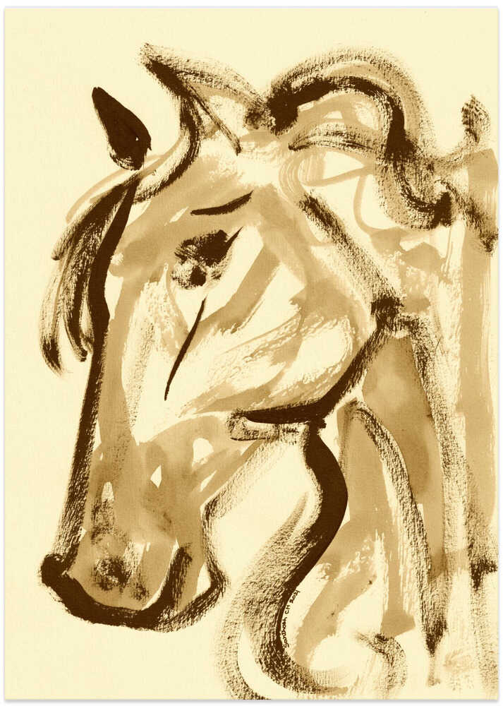 Horse Portrait in Sepia Tones - Art Print by Santhosh ch