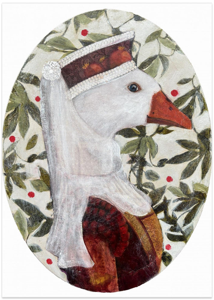 Cata With Green Leafs - Art Print by Karenina Fabrizzi