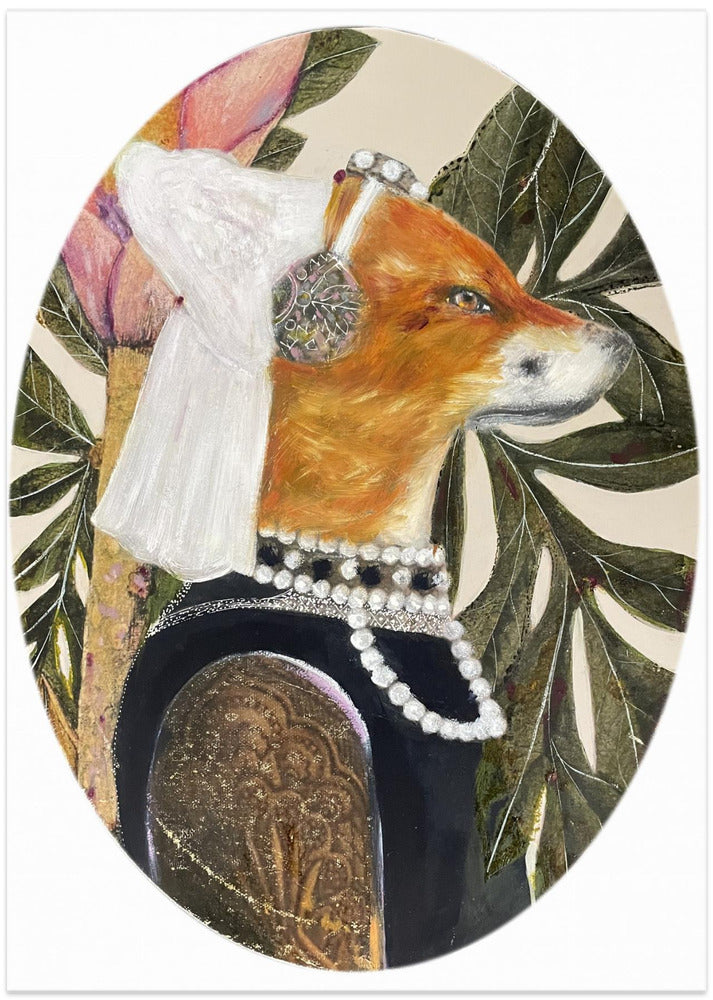 Fox Dressed In Renaissance Attire - Art Print by Karenina Fabrizzi