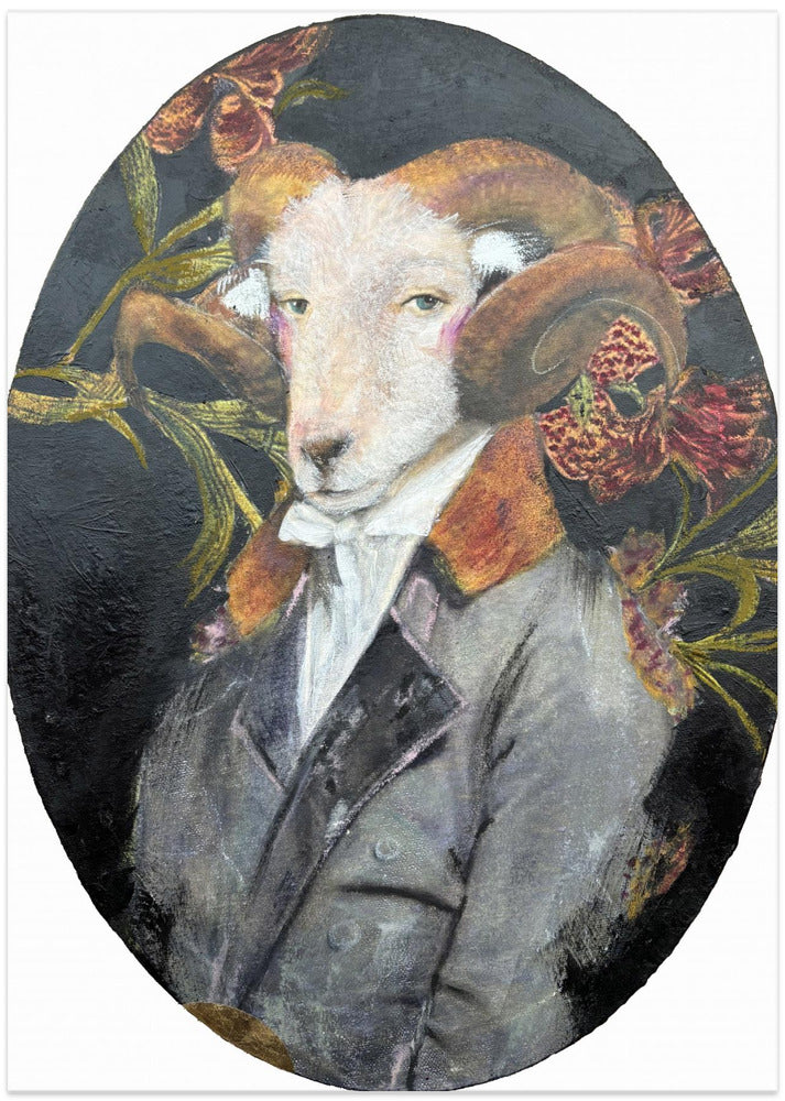 Regal Ram Portrait - Art Print by Karenina Fabrizzi