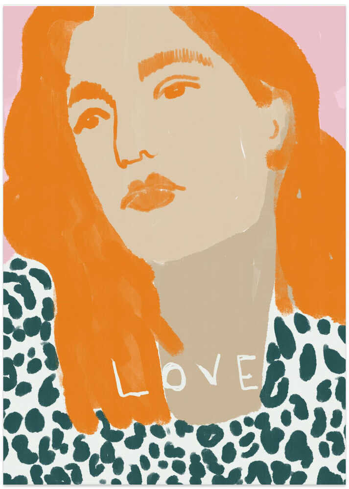 Portrait of a Woman with Orange Hair - Art Print by Beate Tubach