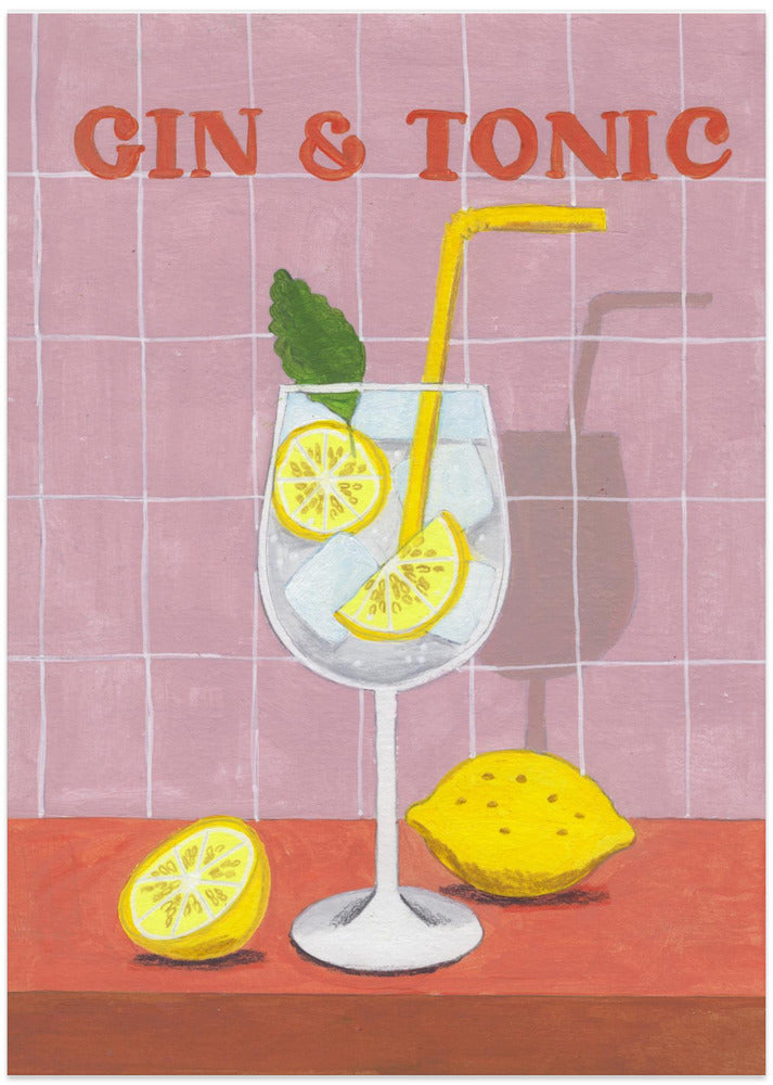 Gin and Tonic Cocktail - Art Print by Caroline Bonne Müller