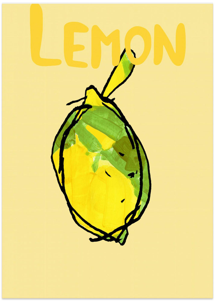 Yellow and Green Lemon - Art Print by casa cartissi