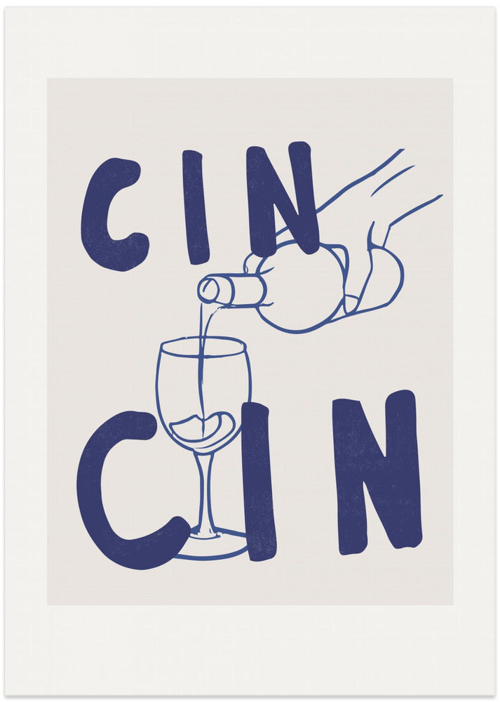 Cheers in Blue - Art Print by Treechild