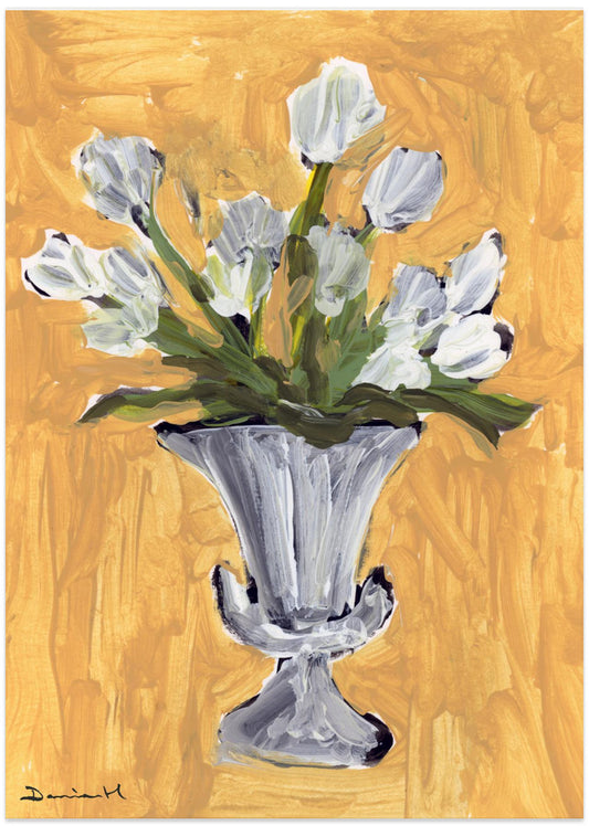 White Tulips - Art Print by Dan Hobday