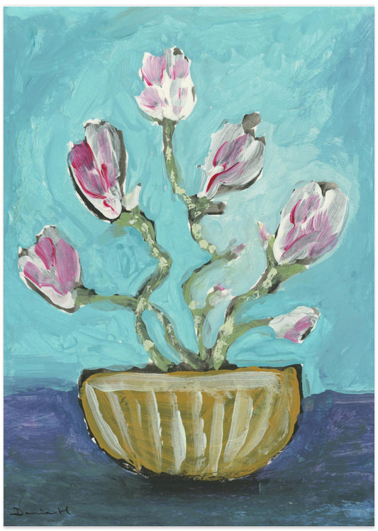 Magnolia Vase - Art Print by Dan Hobday