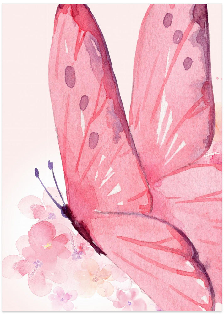Delicate Pink Butterfly - Art Print by Saskia Michele