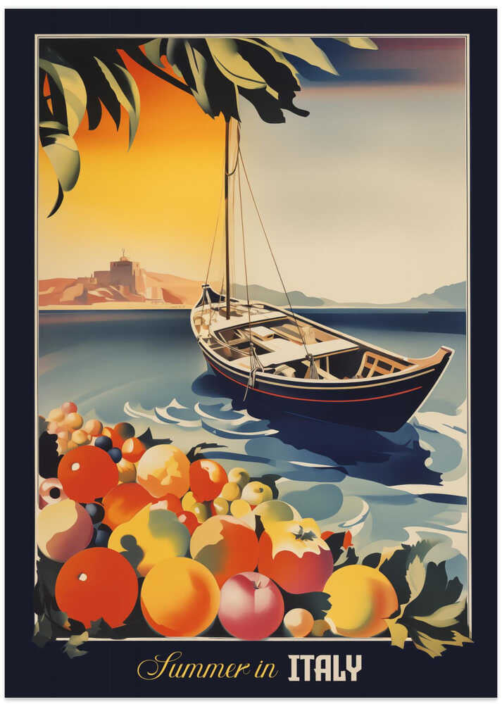 Summer In Italy - Art Print by Andreas Magnusson Travel Poster