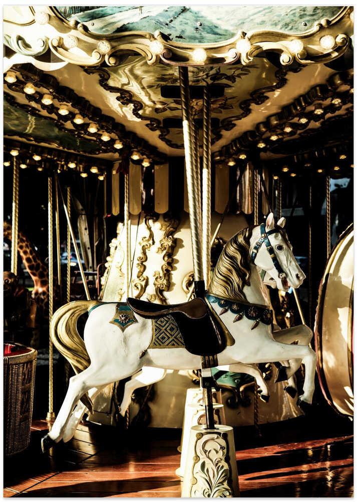 Vintage Carousel Horse - Art Print by Shot by Clint