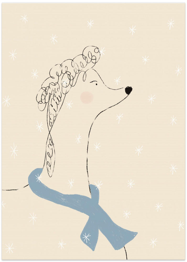Poodle in the Snow - Art Print by Anna Mielniczuk
