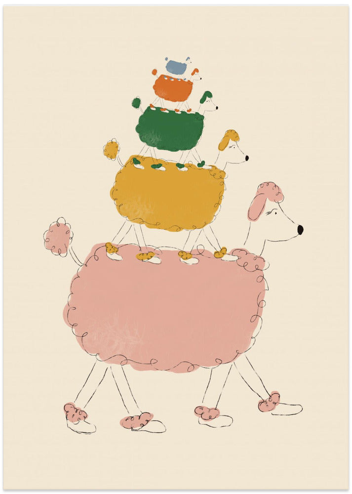 Poodle Pyramid - Art Print by Anna Mielniczuk