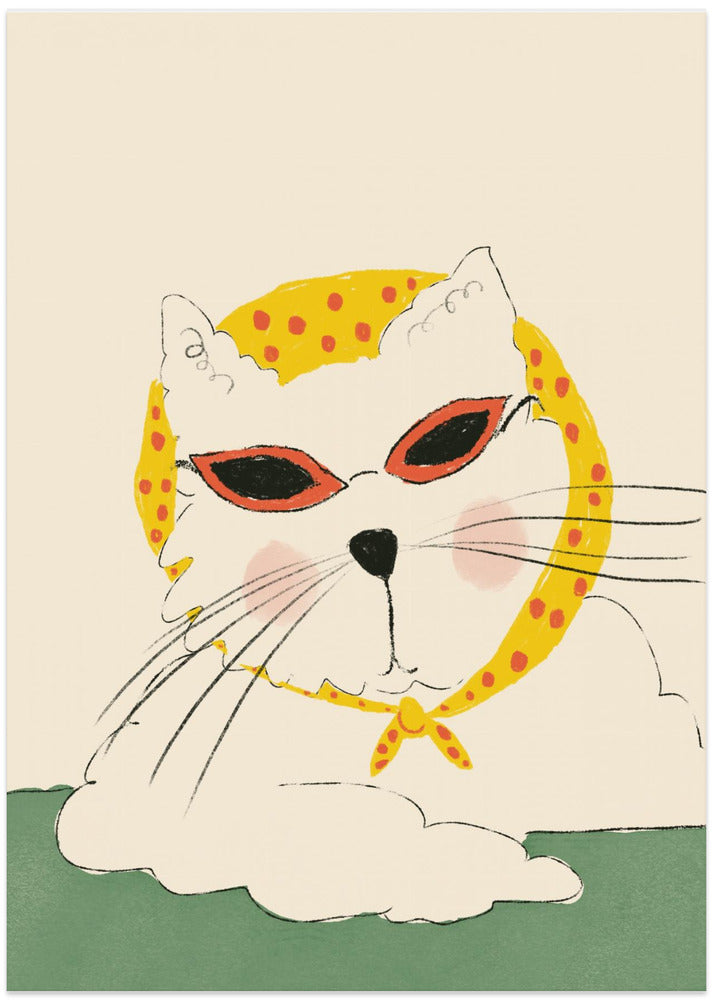 Chic Feline Pose - Art Print by Anna Mielniczuk