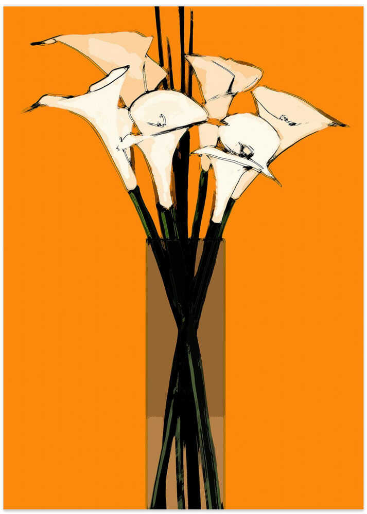 Lilies In A Vase - Art Print by Duane A. Brown