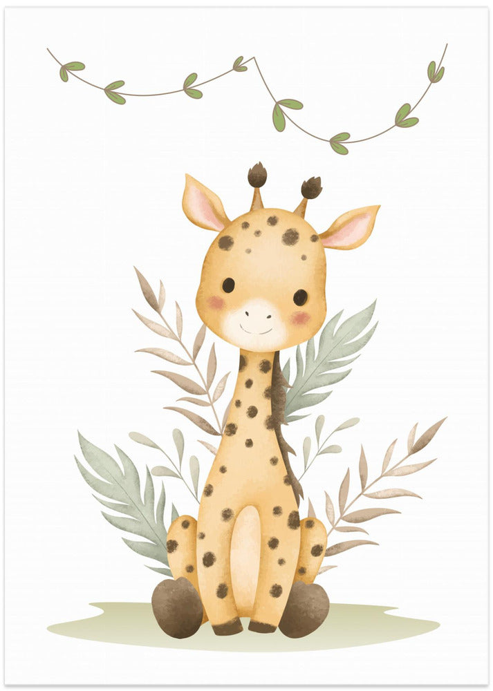 Giraffe&#039;s Gentle Smile - Art Print by Saskia Michele