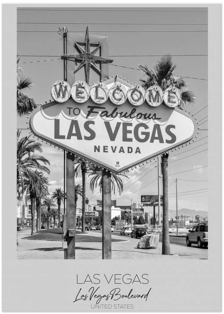 LAS VEGAS Sign - Art Print by Melanie Viola Travel Poster