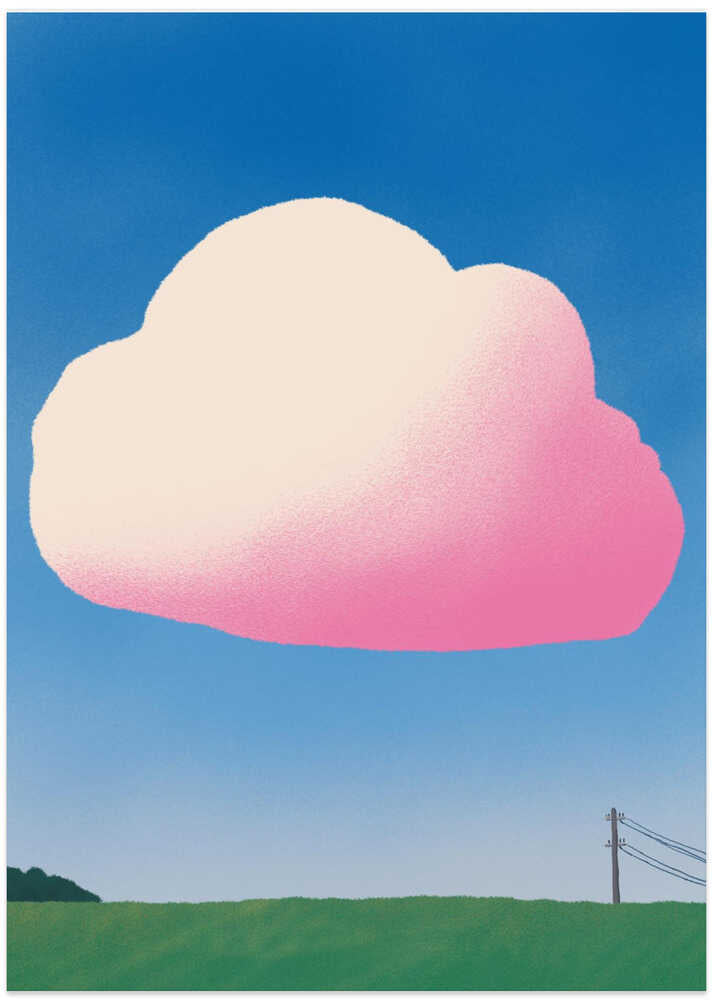 Pink Gradient Cloud - Art Print by Little Dean