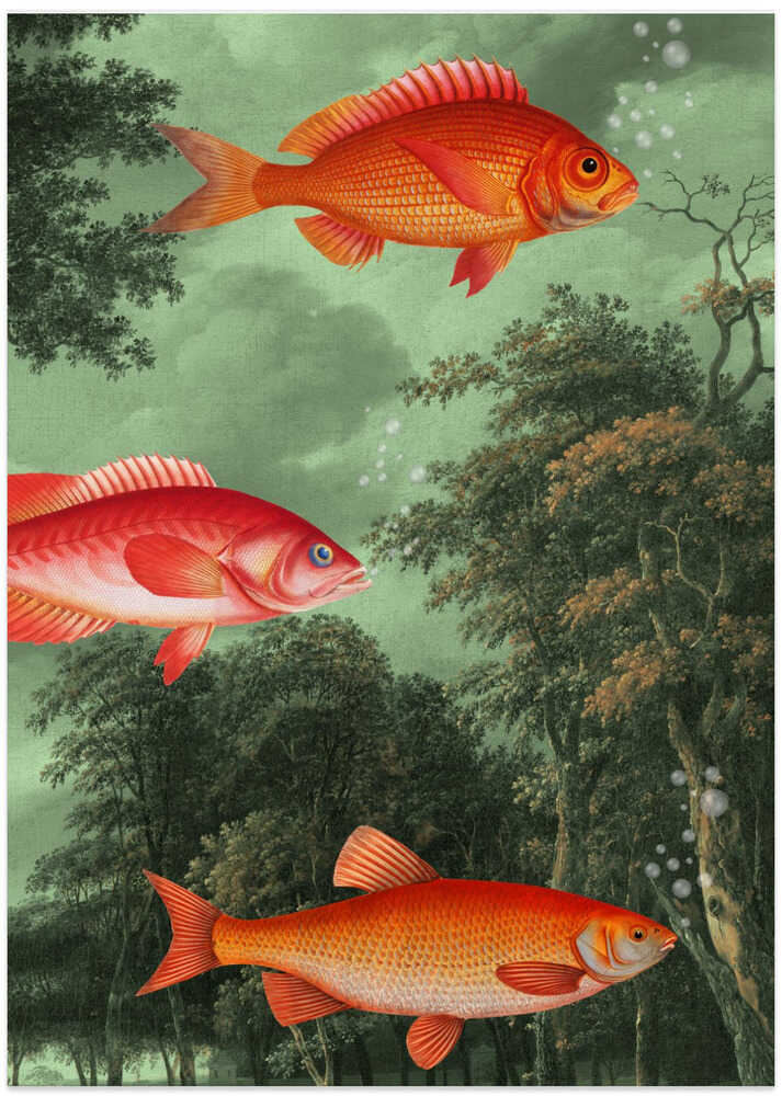 It's the Season of Flying Fish - Art Print by Marja van den Hurk