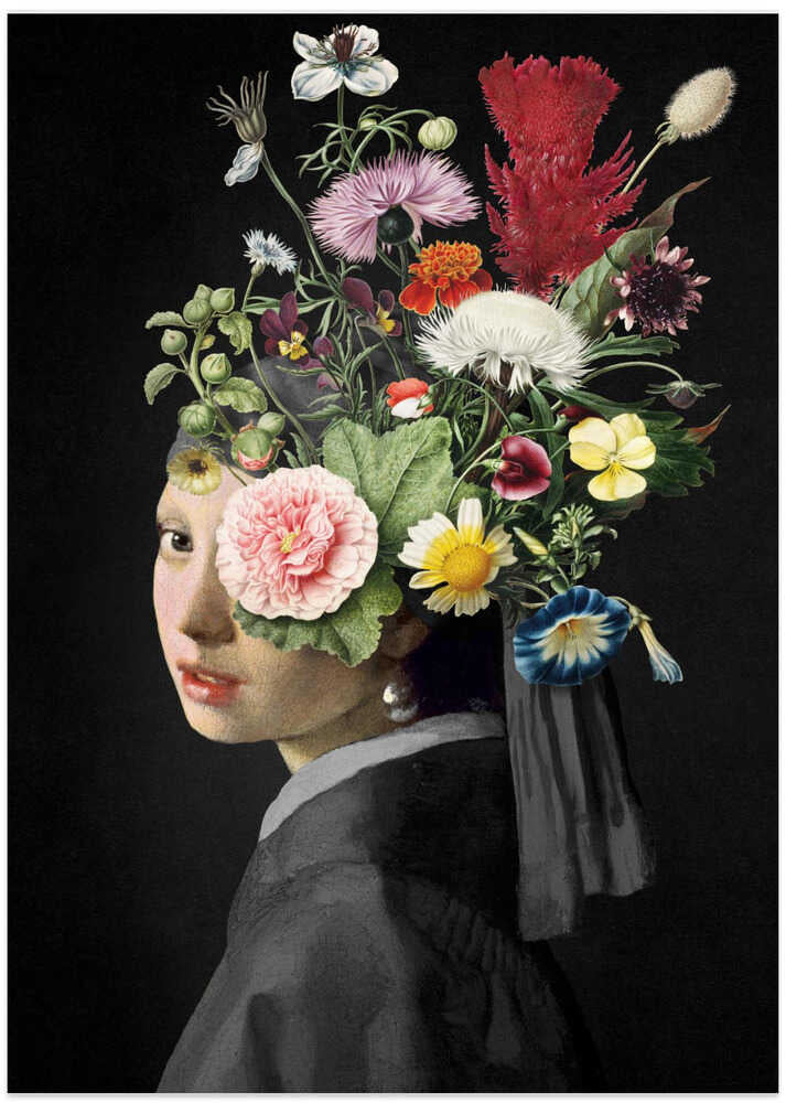 Girl With a Pearl Earring -  the 2024 Spring Is Coming Edition - Art Print by Marja van den Hurk