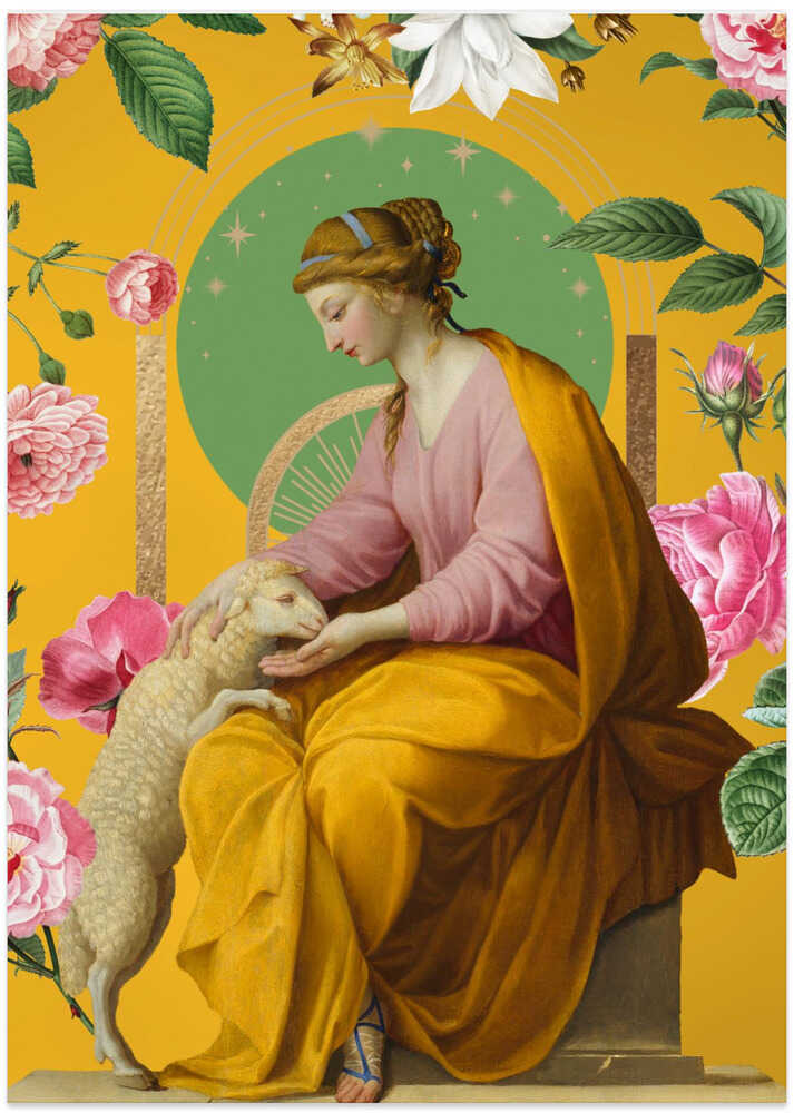 Meekness   a Collage - Art Print by Marja van den Hurk