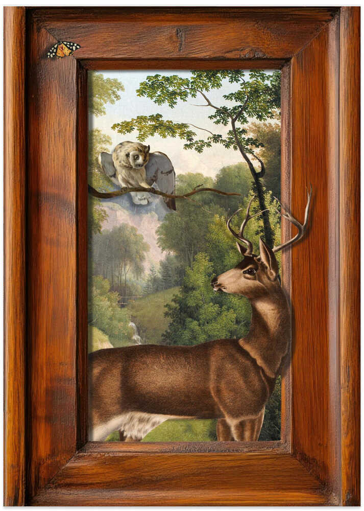 Tales of Owls and Deer - Art Print by Marja van den Hurk