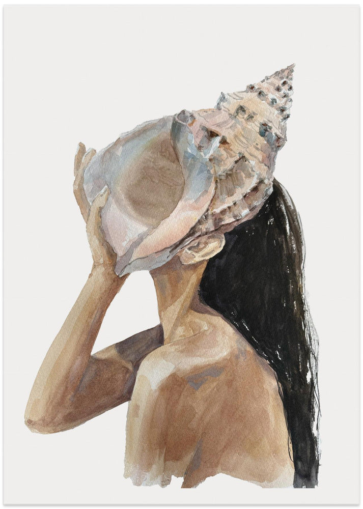 Whispering Seashell - Art Print by Treechild