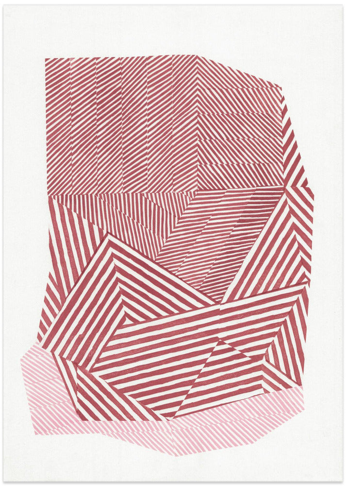Striped geometric shape - Art Print by Paulina Vårregn