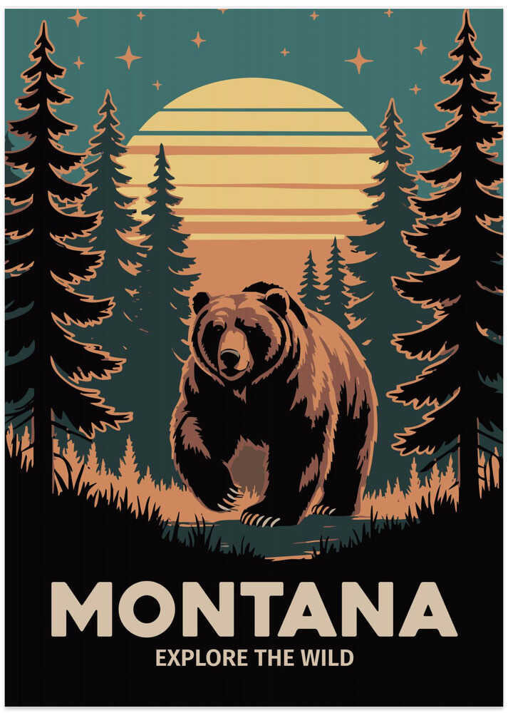 Montana - Art Print by Andreas Magnusson Travel Poster