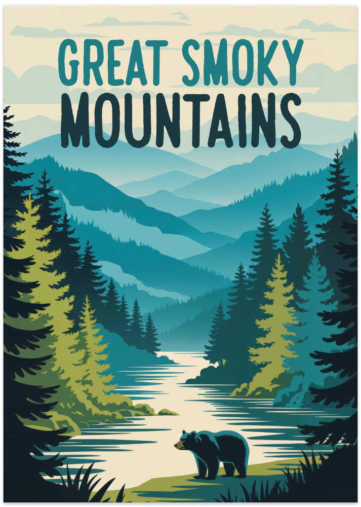Great Smoky Mountains - Art Print by Andreas Magnusson Travel Poster