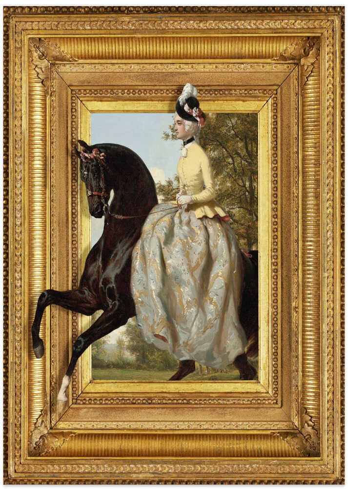 The Lady and Her Horse - Art Print by Marja van den Hurk