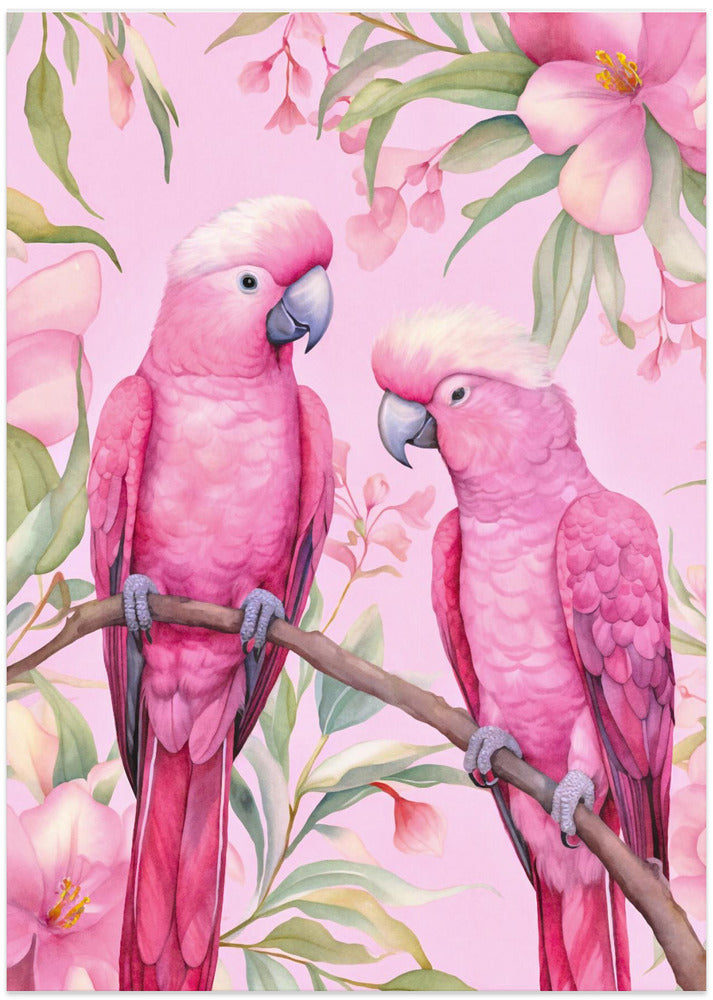 Pink Cockatoo Love - Art Print by Andrea Haase