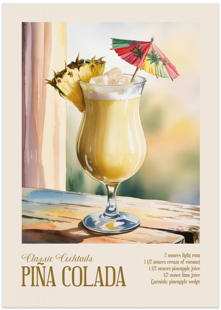 Classic Cocktails - Pina Colada - Art Print by Andreas Magnusson