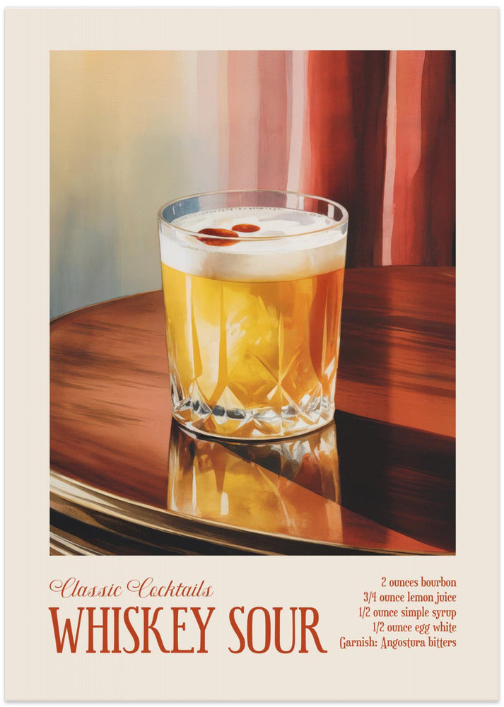 Classic Cocktails - Whiskey Sour - Art Print by Andreas Magnusson