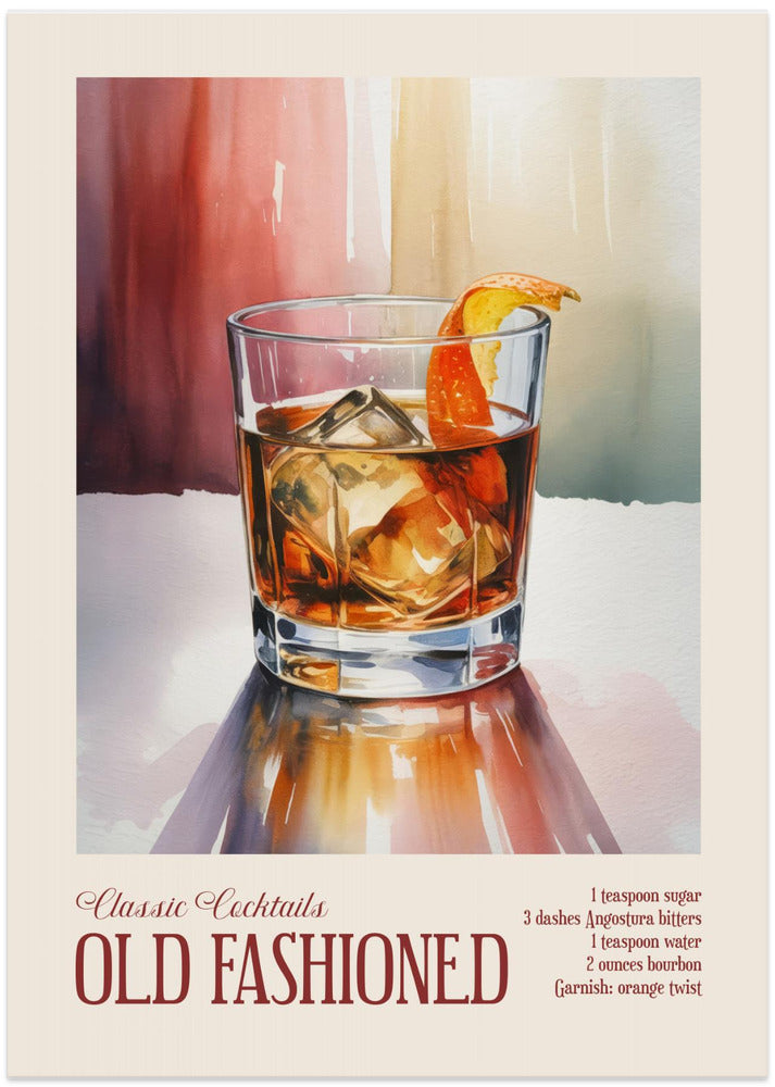 Classic Cocktails - Old Fashioned - Art Print by Andreas Magnusson