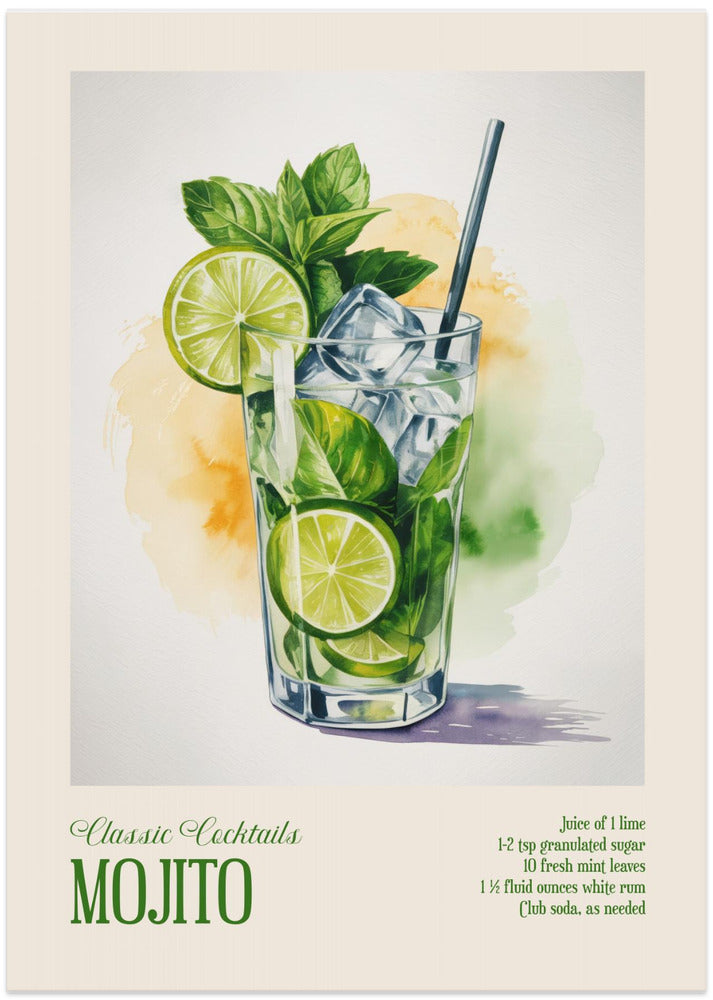 Classic Cocktails - Mojito - Art Print by Andreas Magnusson
