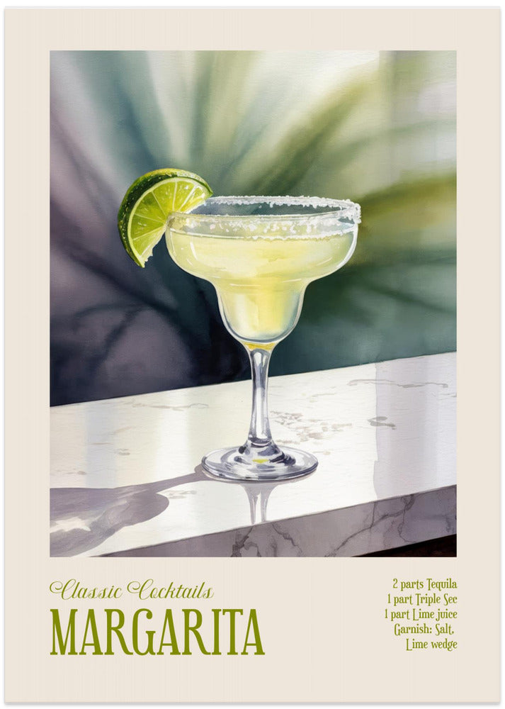 Classic Cocktails - Margarita - Art Print by Andreas Magnusson