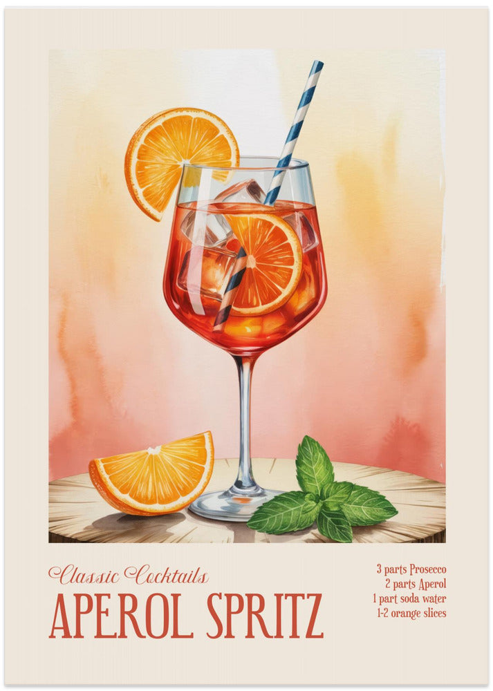 Classic Cocktails - Aperol Spritz - Art Print by Andreas Magnusson