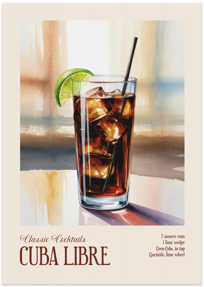 Classic Cocktails - Cuba Libre - Art Print by Andreas Magnusson