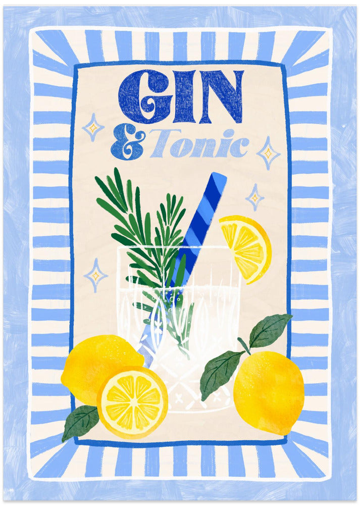 Gin and Tonic - Art Print by Katarzyna Gąsiorowska