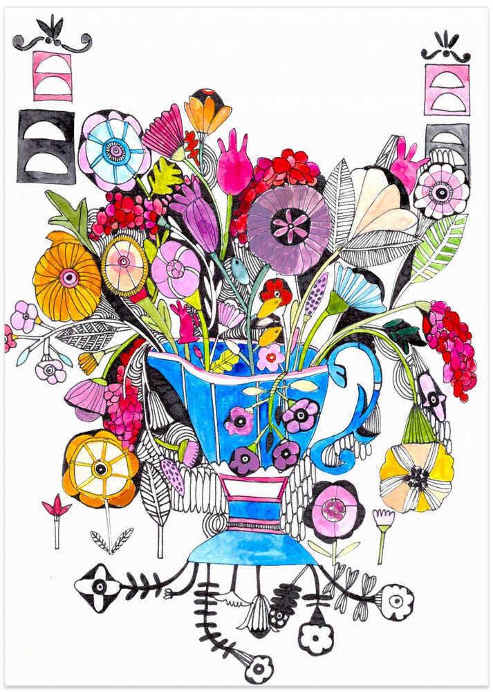 Les Fleurs - Art Print by Sharon Nullmeyer