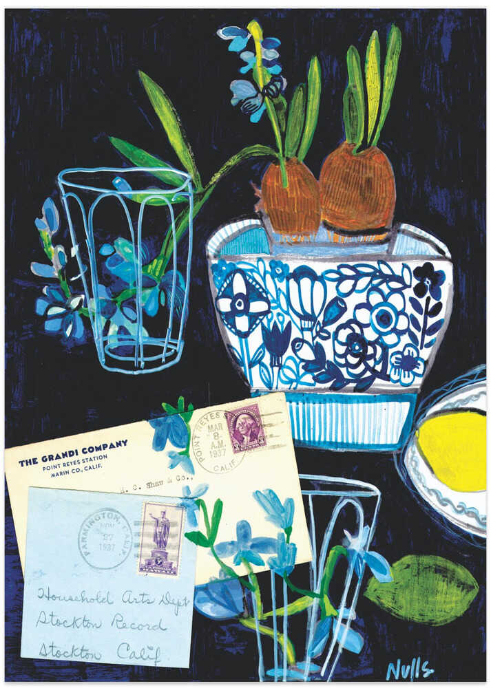 Blue Mail - Art Print by Sharon Nullmeyer
